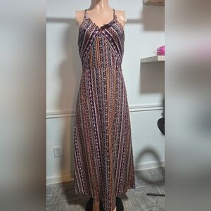 Chic Bohemian Striped Maxi Dress